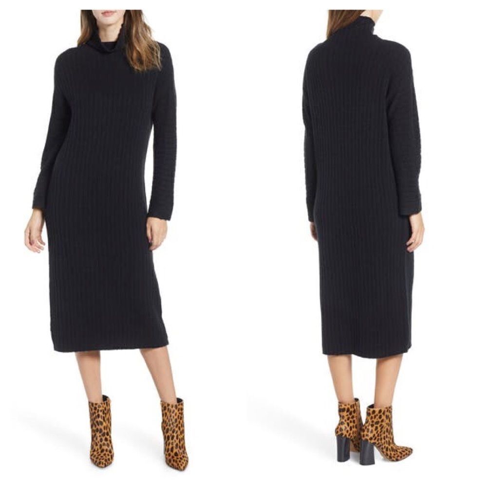 Leith Rib Midi Sweater Dress Size XXS